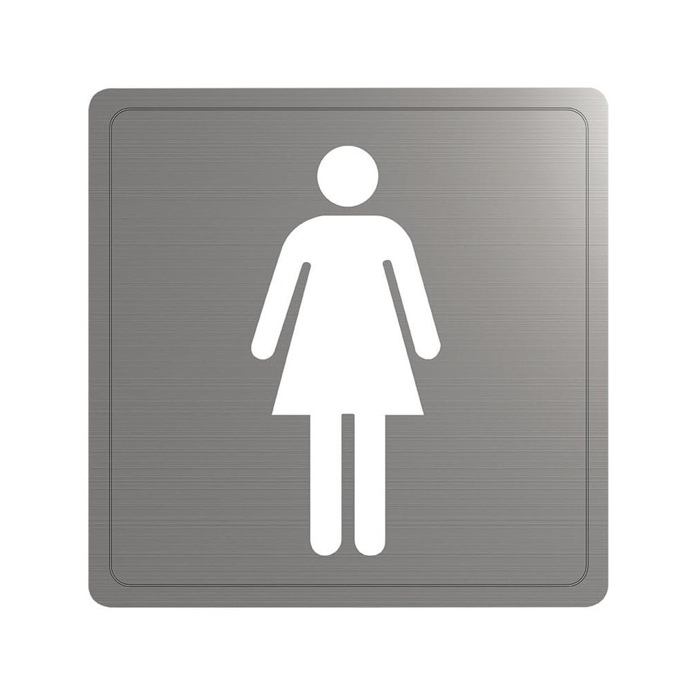 Targa per porta WC femminile autoadesiva in acciaio inossidabile 510151S