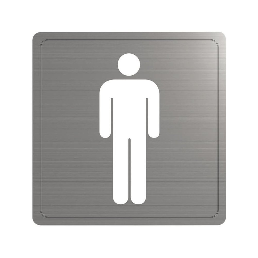Panneau de porte de toilette masculin autocollant en acier inoxydable 510152S