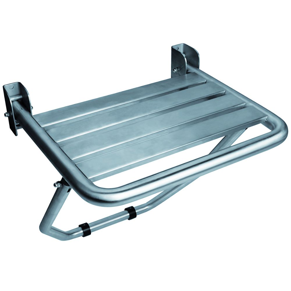 Folding Shower Seat with Slots and Wall Support