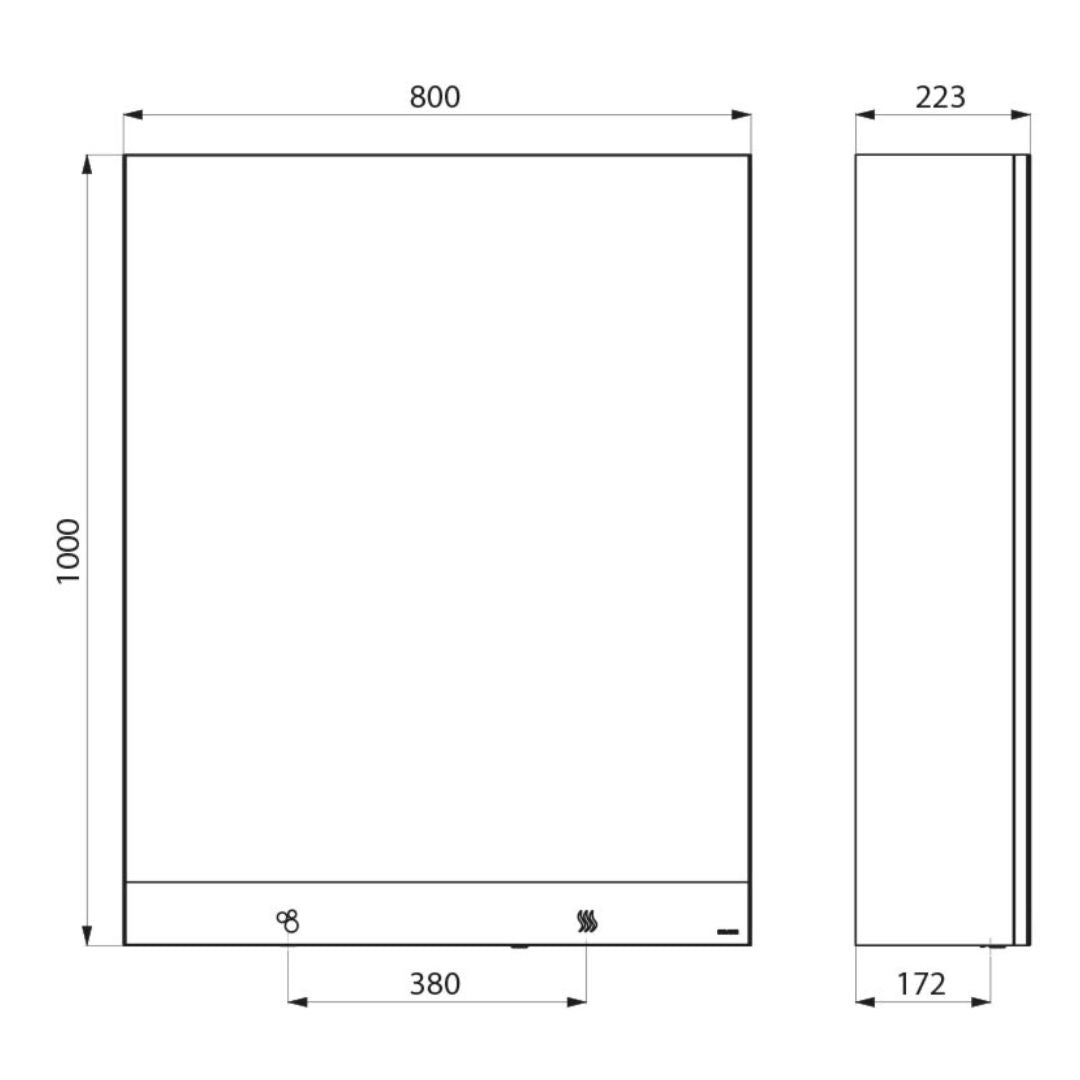 3-in-1 Cabinet with Mirror, Auto Soap and Hand Dryer 510208 (800mm Wide)