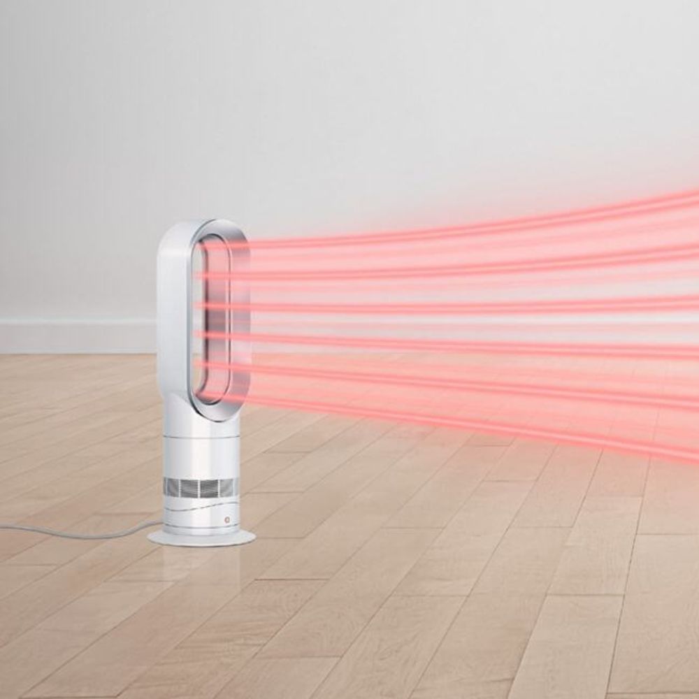 Dyson Hot+Cool™ Jet Focus AM09 fan heater in white/nickel