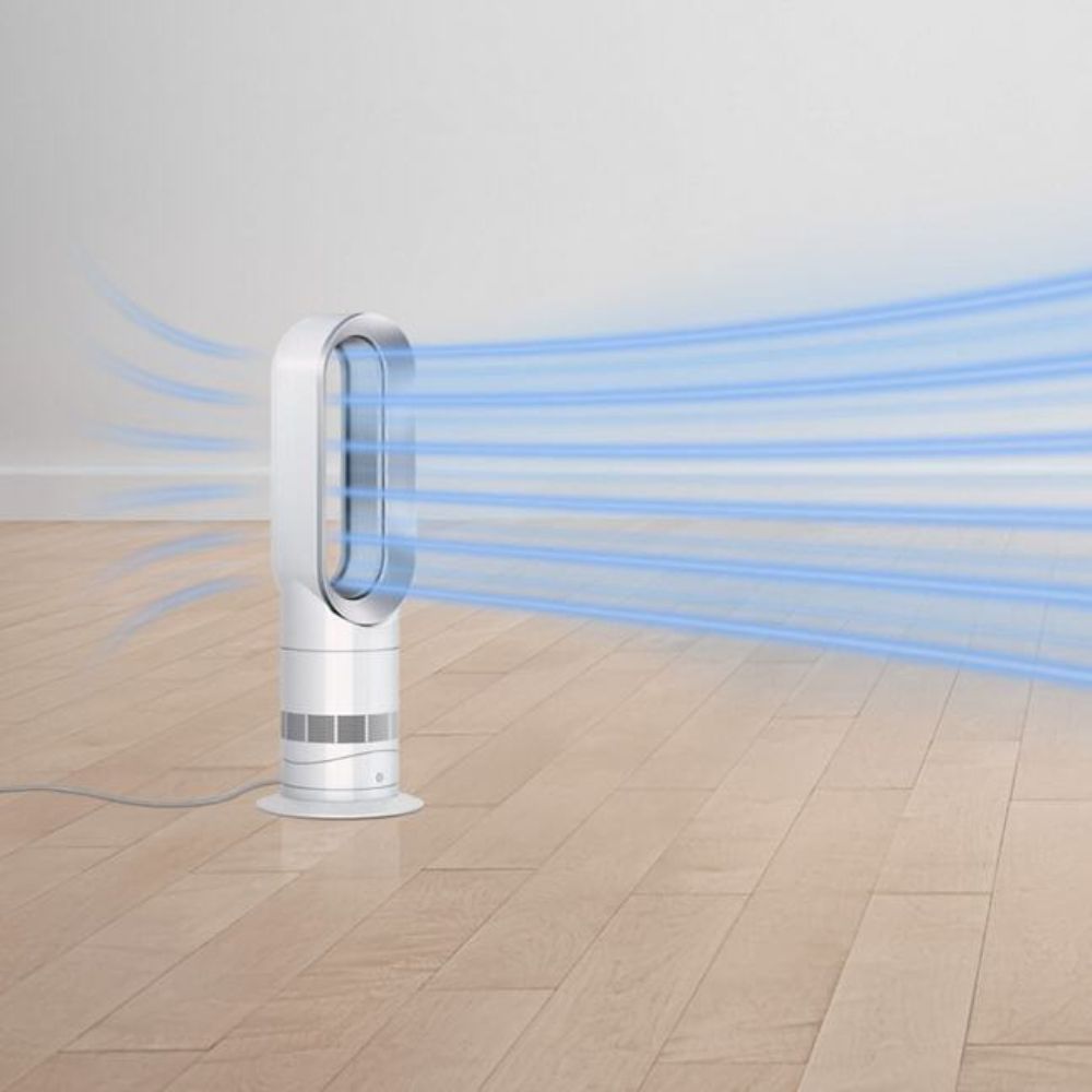 Dyson Hot+Cool™ Jet Focus AM09 fan heater in white/nickel