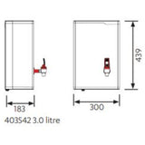 EconoBoil HS503 3 Litre or HS505 5 Litre Instant On-Wall Boiling Water Heater (403542 / 405542)