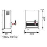 HydroBoil HS003 3 Litre or HS005 5 Litre Instant On-Wall Boiling Water Heater (403552 / 405552)