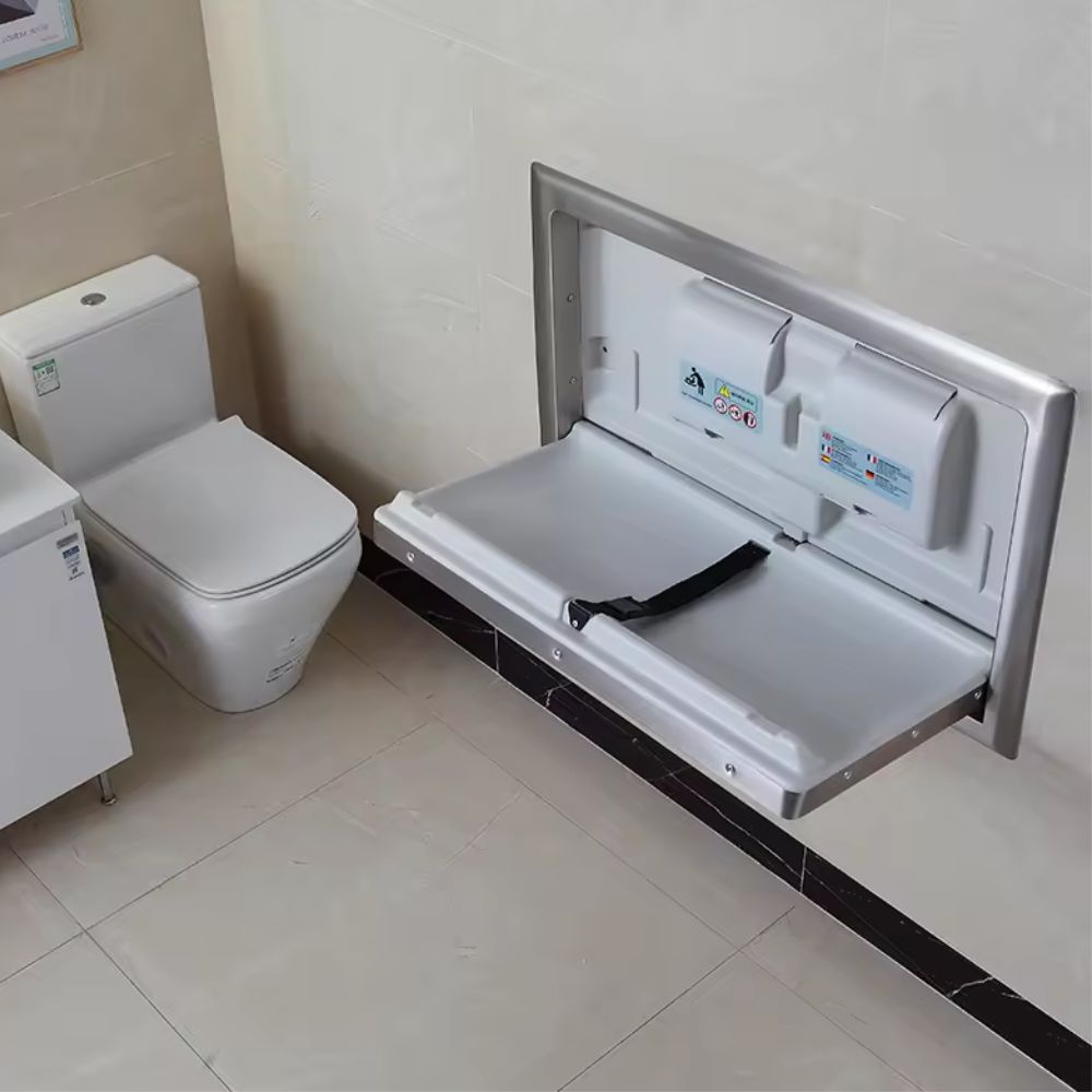 Babycare Stainless Steel Horizontal Recessed Baby Changing Station Intelligent Hand Dryers