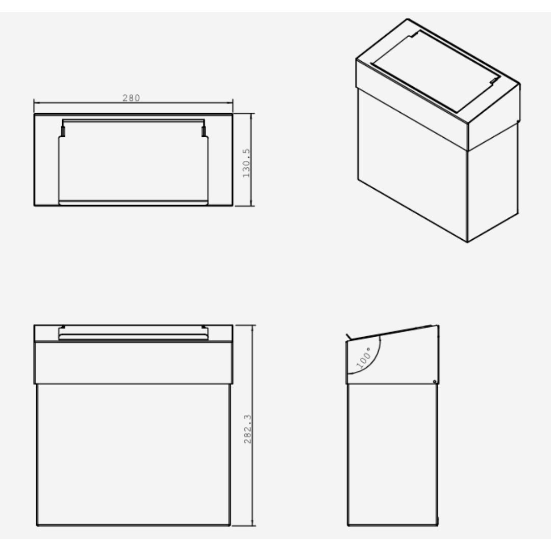 7L Wall Mounted Sanitary Bin TSL.909