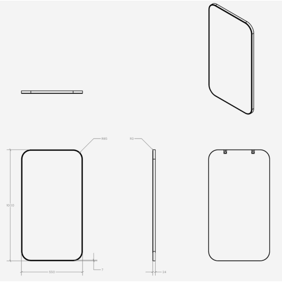 Wall Mounted Mirror / Rectangular TSL.MR20 (1000x550)