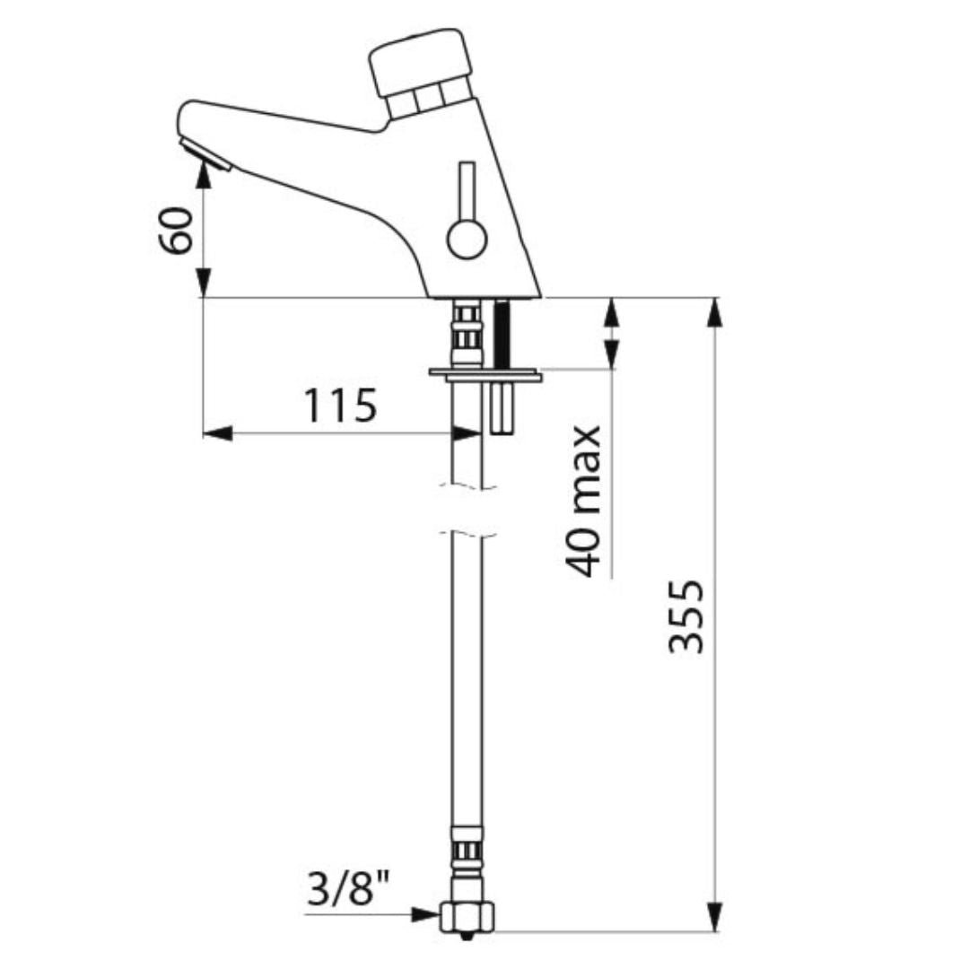 700102 DELABIE TEMPOMIX 2 Time Flow Mixer Tap