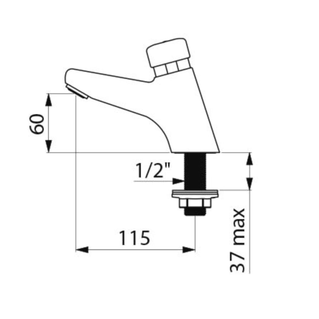 702000 DELABIE TEMPOSTOP 2 Time Flow Tap